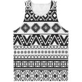 Dark Grey Aztec Pattern Print Men's Tank Top
