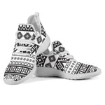 Dark Grey Aztec Pattern Print Mesh Knit Shoes GearFrost