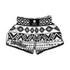 Dark Grey Aztec Pattern Print Muay Thai Boxing Shorts