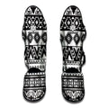 Dark Grey Aztec Pattern Print Muay Thai Shin Guards