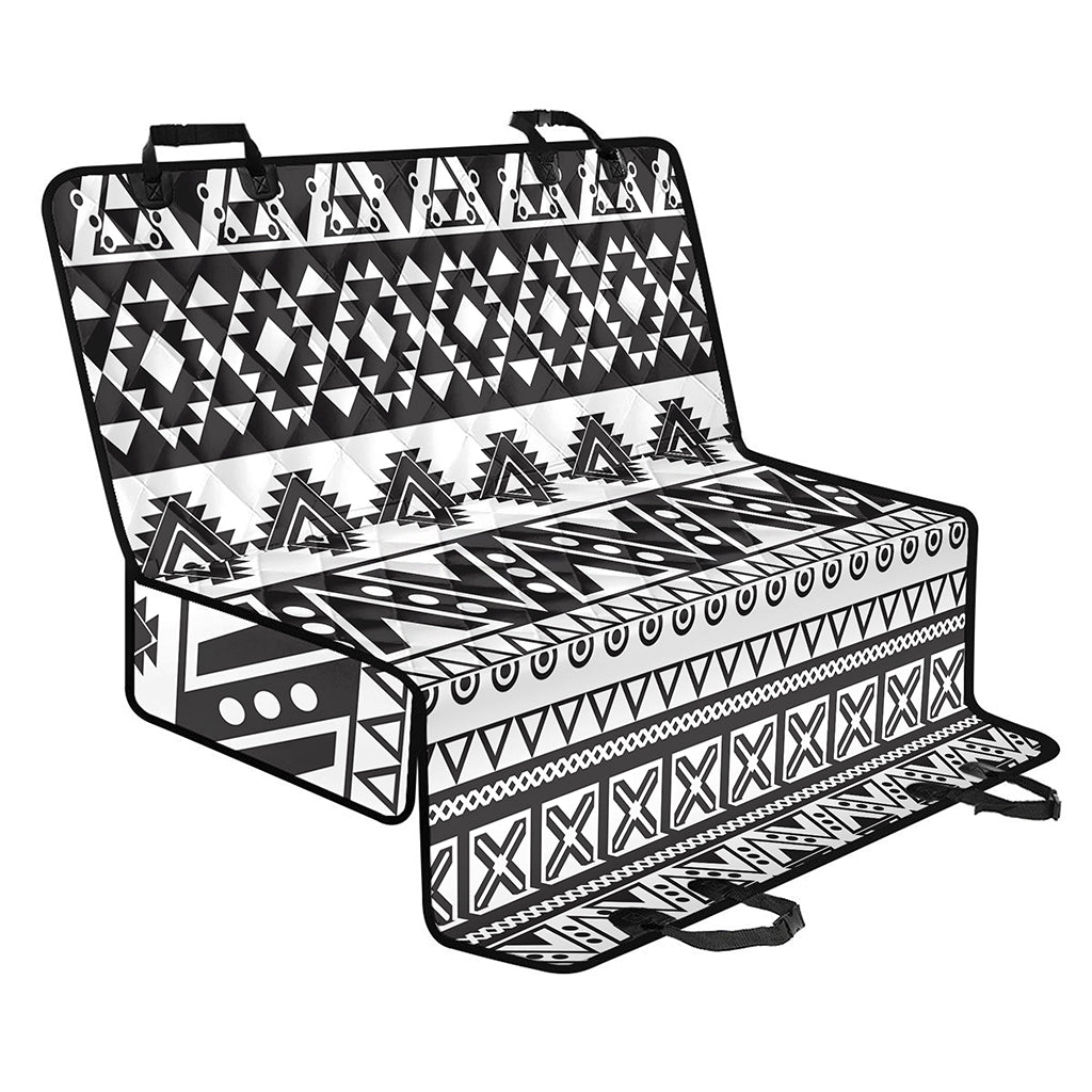 Dark Grey Aztec Pattern Print Pet Car Back Seat Cover