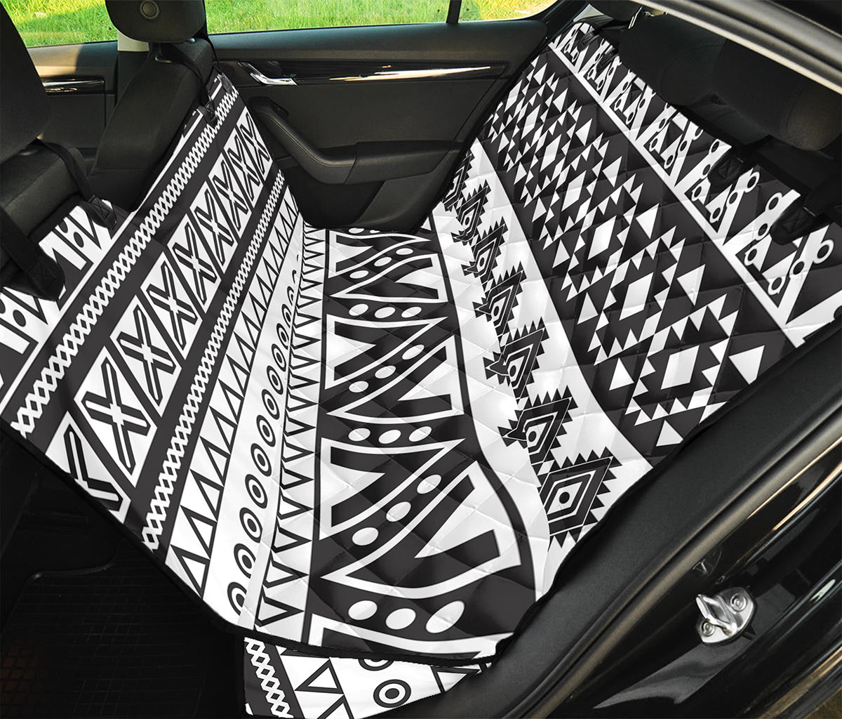 Dark Grey Aztec Pattern Print Pet Car Back Seat Cover