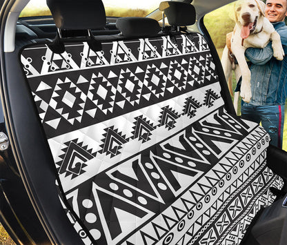 Dark Grey Aztec Pattern Print Pet Car Back Seat Cover