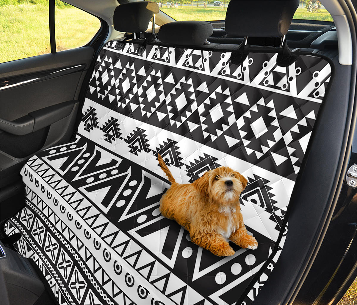 Dark Grey Aztec Pattern Print Pet Car Back Seat Cover