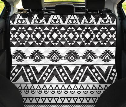 Dark Grey Aztec Pattern Print Pet Car Back Seat Cover