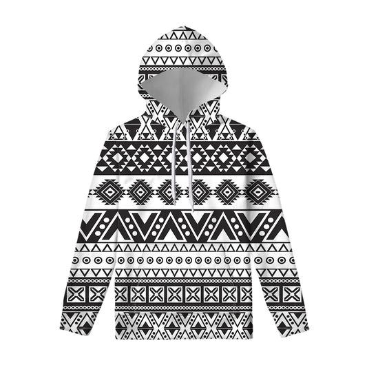 Dark Grey Aztec Pattern Print Pullover Hoodie
