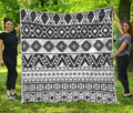 Dark Grey Aztec Pattern Print Quilt