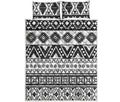 Dark Grey Aztec Pattern Print Quilt Bed Set