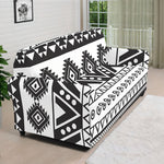 Dark Grey Aztec Pattern Print Sofa Cover