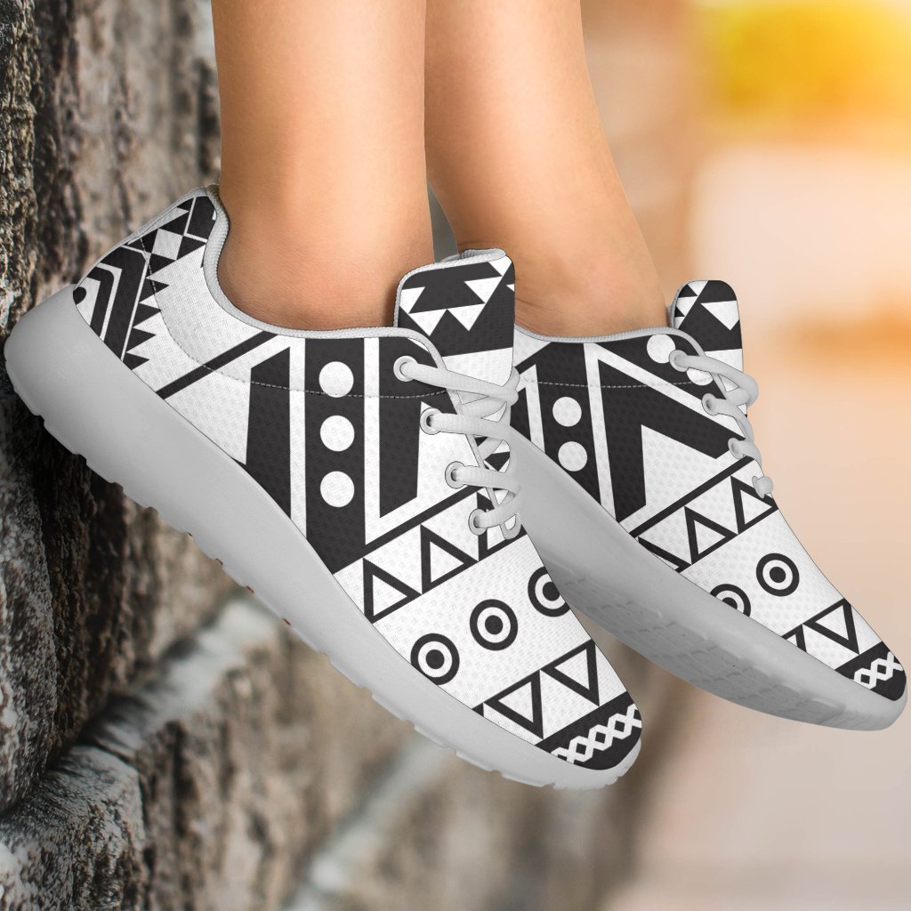 Dark Grey Aztec Pattern Print Sport Shoes GearFrost