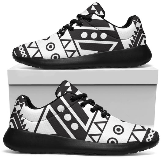 Dark Grey Aztec Pattern Print Sport Shoes GearFrost