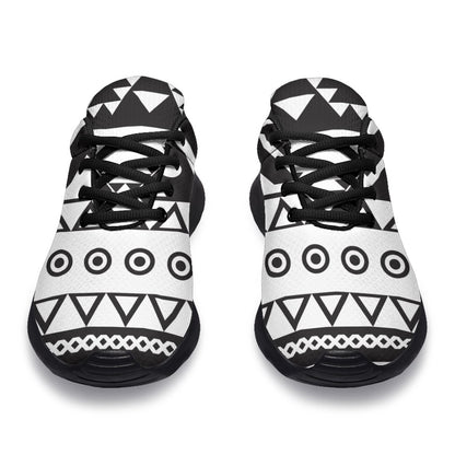 Dark Grey Aztec Pattern Print Sport Shoes GearFrost