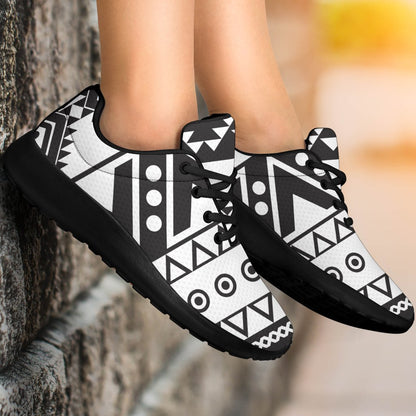 Dark Grey Aztec Pattern Print Sport Shoes GearFrost