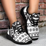 Dark Grey Aztec Pattern Print Sport Shoes GearFrost