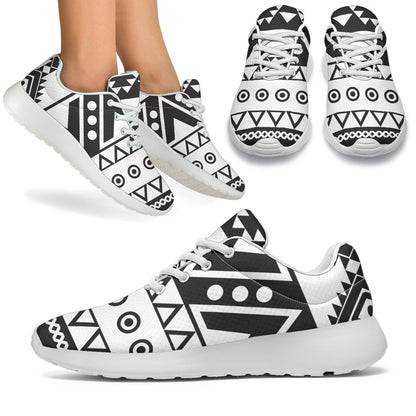 Dark Grey Aztec Pattern Print Sport Shoes GearFrost