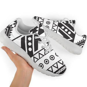 Dark Grey Aztec Pattern Print Sport Shoes GearFrost