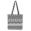 Dark Grey Aztec Pattern Print Tote Bag
