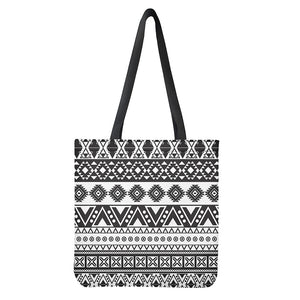 Dark Grey Aztec Pattern Print Tote Bag