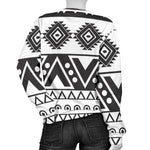 Dark Grey Aztec Pattern Print Women's Crewneck Sweatshirt GearFrost