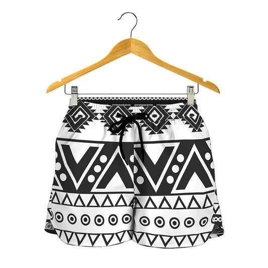 Dark Grey Aztec Pattern Print Women's Shorts