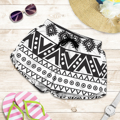 Dark Grey Aztec Pattern Print Women's Shorts
