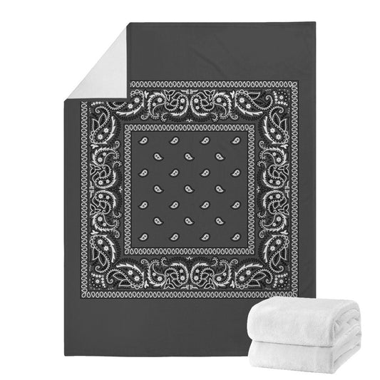 Dark Grey Bandana Blanket