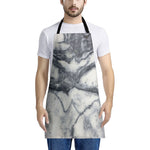 Dark Grey White Marble Print Apron