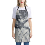 Dark Grey White Marble Print Apron