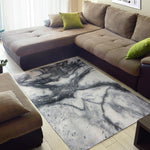 Dark Grey White Marble Print Area Rug GearFrost