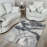 Dark Grey White Marble Print Area Rug GearFrost