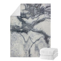 Dark Grey White Marble Print Blanket