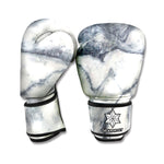 Dark Grey White Marble Print Boxing Gloves