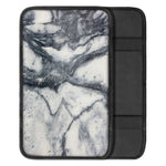 Dark Grey White Marble Print Car Center Console Cover