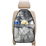 Dark Grey White Marble Print Car Seat Organizers