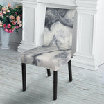 Dark Grey White Marble Print Dining Chair Slipcover