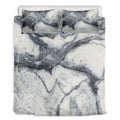 Dark Grey White Marble Print Duvet Cover Bedding Set