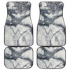 Dark Grey White Marble Print Front and Back Car Floor Mats