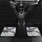 Dark Grey White Marble Print Front and Back Car Floor Mats