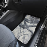 Dark Grey White Marble Print Front and Back Car Floor Mats