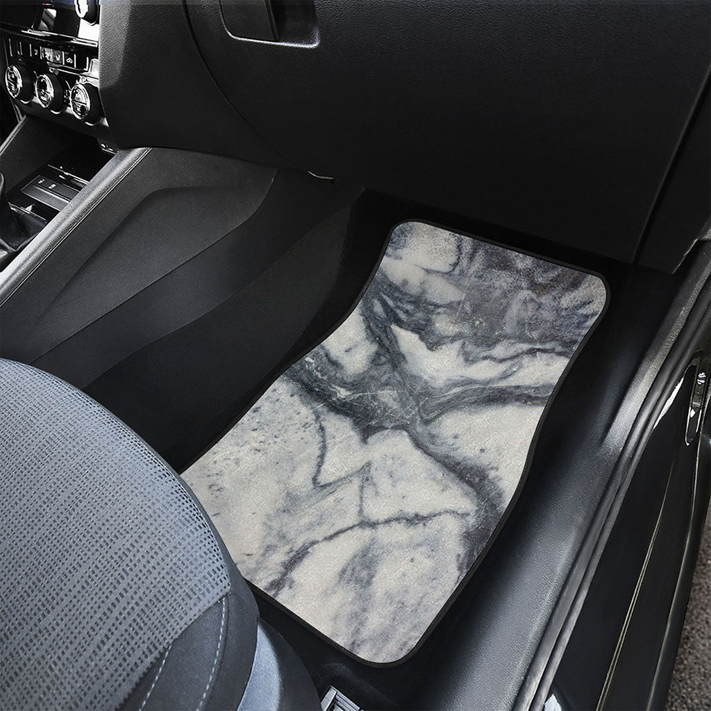 Dark Grey White Marble Print Front Car Floor Mats