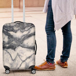 Dark Grey White Marble Print Luggage Cover GearFrost