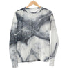 Dark Grey White Marble Print Men's Crewneck Sweatshirt GearFrost