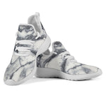 Dark Grey White Marble Print Mesh Knit Shoes GearFrost