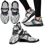 Dark Grey White Marble Print Mesh Knit Shoes GearFrost