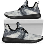Dark Grey White Marble Print Mesh Knit Shoes GearFrost
