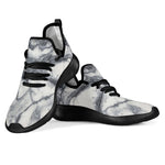 Dark Grey White Marble Print Mesh Knit Shoes GearFrost