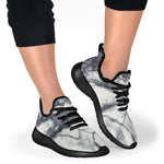 Dark Grey White Marble Print Mesh Knit Shoes GearFrost