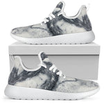 Dark Grey White Marble Print Mesh Knit Shoes GearFrost
