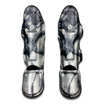 Dark Grey White Marble Print Muay Thai Shin Guard