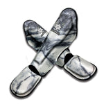 Dark Grey White Marble Print Muay Thai Shin Guard